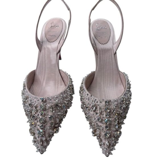 NWT Christian Louboutin Queenissima Sling 80 (37.5/7.5) - Picture 4 of 8